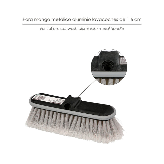 Cepillo lavacoches grande extra suave 28x9,5 cm. protector de goma. limpieza de coches, camiones, motos, furgonetas