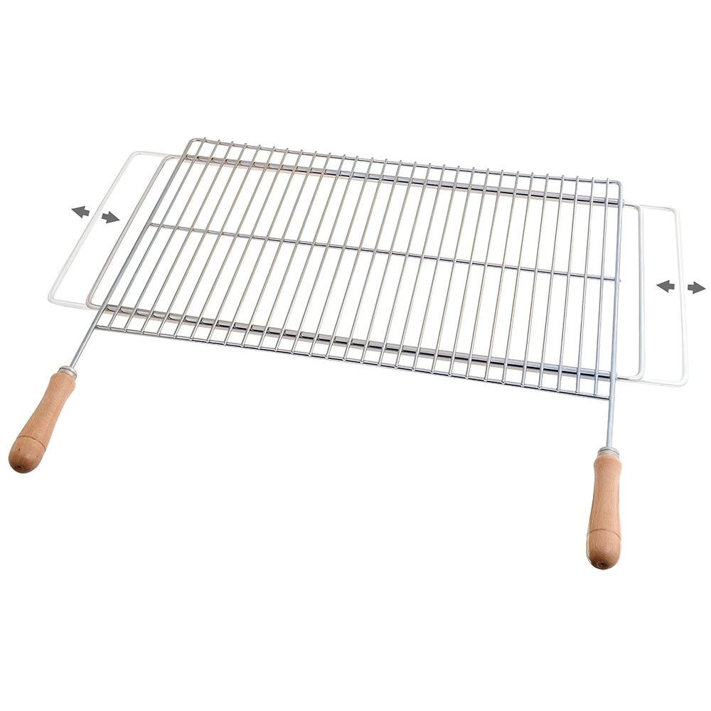 Grelha extensível para churrasco 60/70x40cm zincada