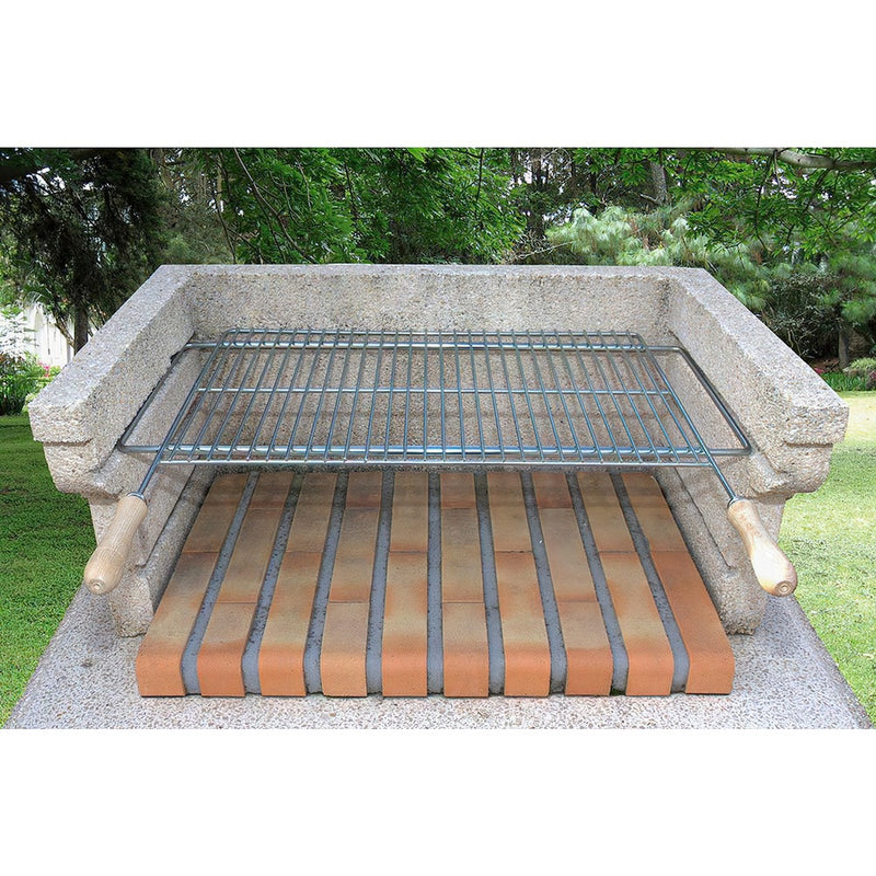 Parrilla barbacoa extensible 60/70x40cm zincada