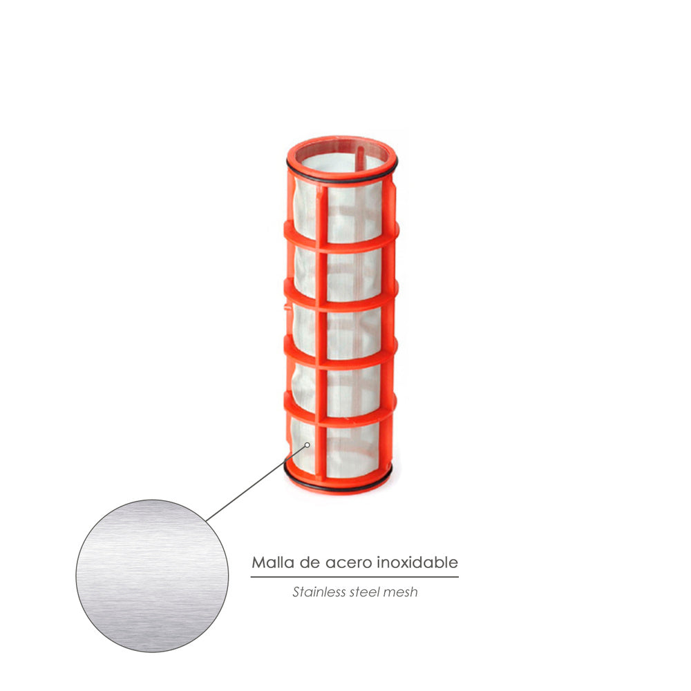 Filtro con malla interior 1" para sistema de goteo (malla 100 mesh) riego por goteo, microaspersión, riego por nebulización