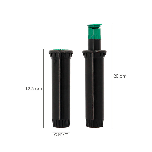 Difusor emergente 3" para goteostoma h 1/2" regulación 0-360º. riego por goteo, microaspersión, riego por nebulizacion