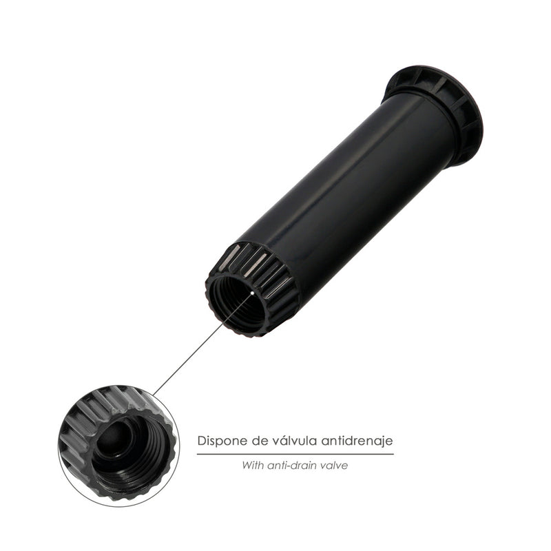 Difusor emergente 3" para goteostoma h 1/2" regulación 0-360º. riego por goteo, microaspersión, riego por nebulizacion