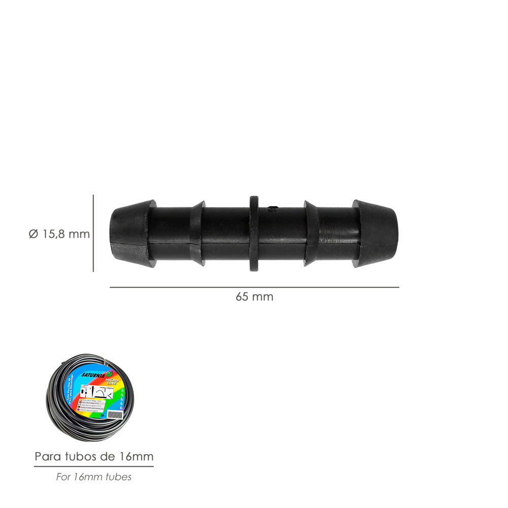 Enlace simple para tuberías goteo ø 16 mm (bolsa 100 piezas) riego por goteo, microaspersión, riego por nebulización