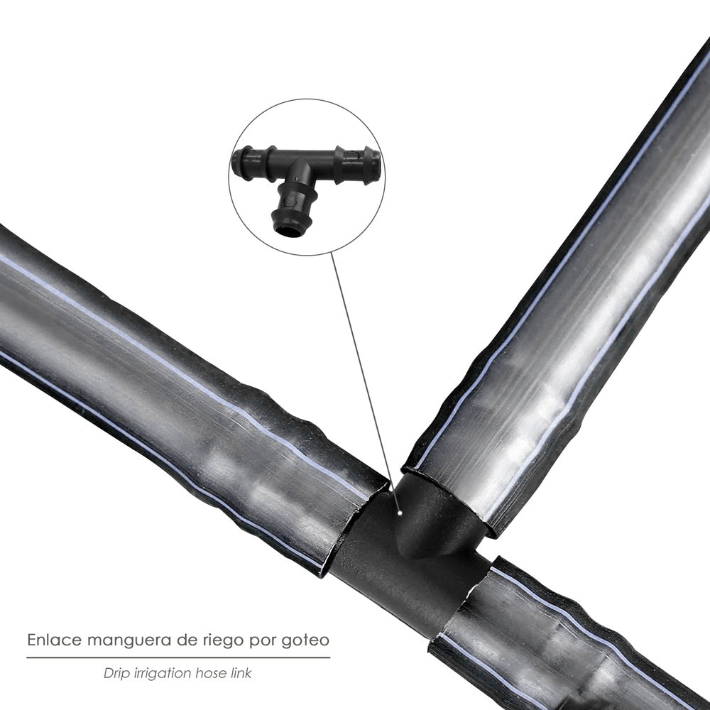 Te simple para tuberías goteo ø 16 mm (bolsa 100 piezas) riego por goteo, microaspersión, riego por nebulización