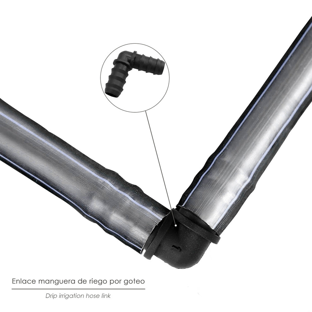 Codo simple para tuberías goteo ø 16 mm (bolsa 100 piezas) riego por goteo, microaspersión, riego por nebulización