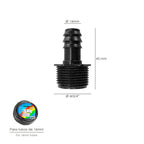 União de rosca macho 3/4" para tubo de gotejamento ø 16 mm (saco 100 unidades) rega gota a gota, microaspersão, rega por nebulização