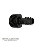 União de rosca macho 3/4" para tubo de gotejamento ø 16 mm (saco 100 unidades) rega gota a gota, microaspersão, rega por nebulização