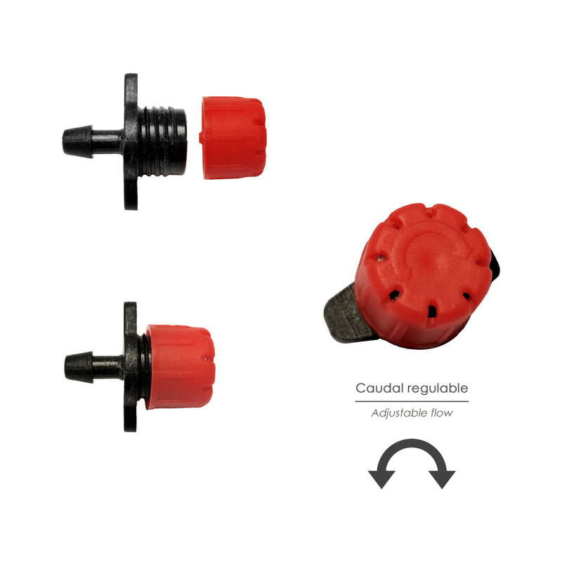 Gotero regulable gran caudal riego por goteo (bolsa 100 piezas) riego por goteo, microaspersión, riego por nebulizacion