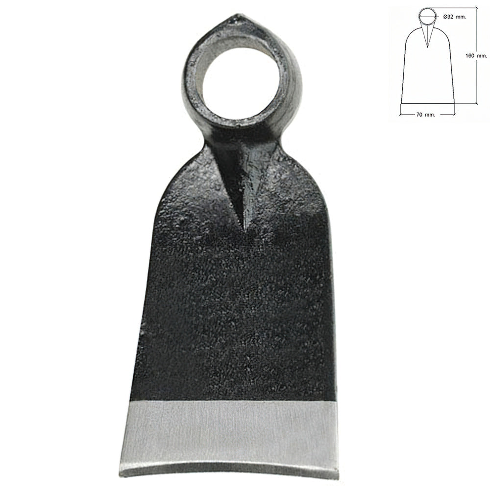 Forged hoe without handle 343/ 310 grams