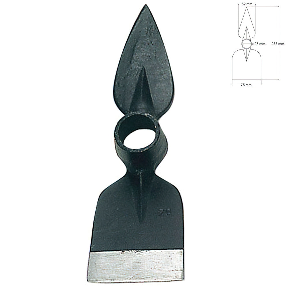 Forged hoe without handle 218/ 600 grams