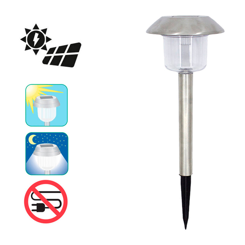 Lámpara solar inoxidable