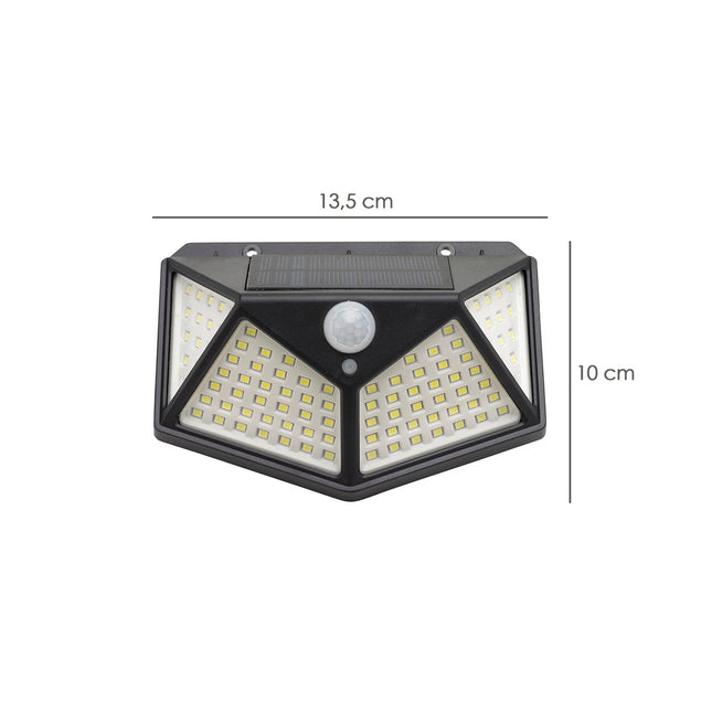 Aplique solar LED con sensor de luz y de movimiento 270 lumenes ip4x foco LED a batería, foco solar