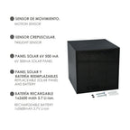 Aplique solar led 800 lúmenes con detector movimiento / crepuscular protección ip65