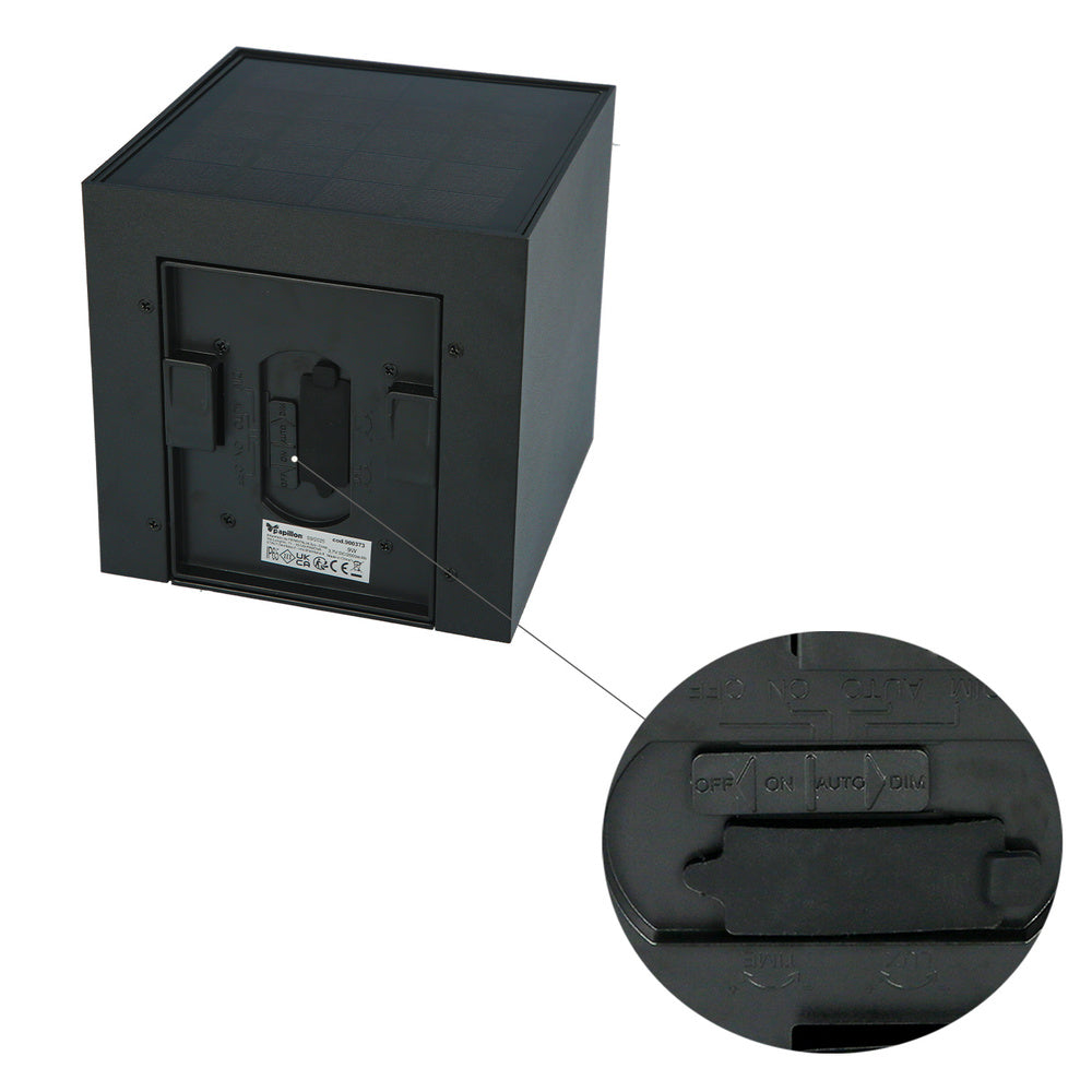Aplique solar led 800 lúmenes con detector movimiento / crepuscular protección ip65