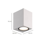 White square GU10 IP65 outdoor wall light, ceiling light, garden light, outdoor light, garden wall light
