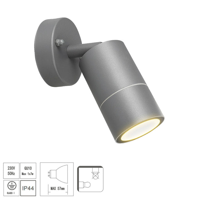 Lámpara aplique exterior GU10 IP44 color antracita aplique techo, luz jardín, lámpara jardín, luz exterior, aplique jardín