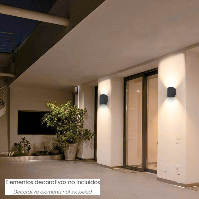 Lámpara aplique doble GU10 IP65 negro