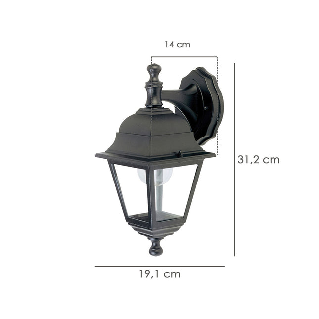 Farol jardín soporte alto negro