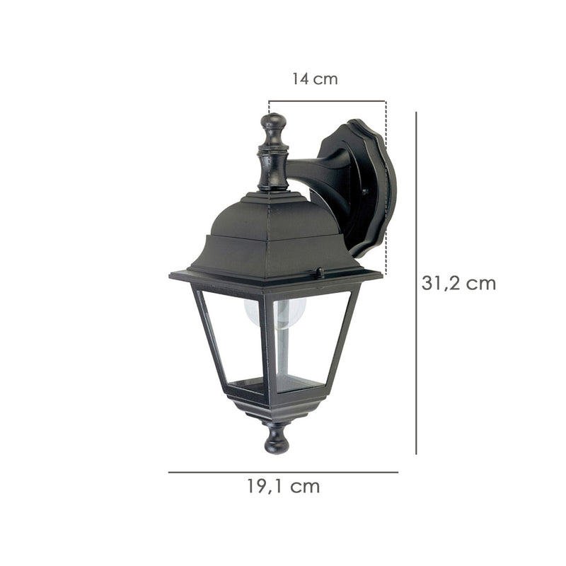 Farol jardín soporte alto negro