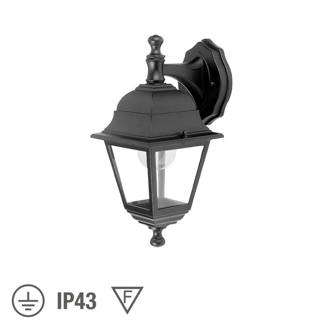 Farol jardín soporte alto negro