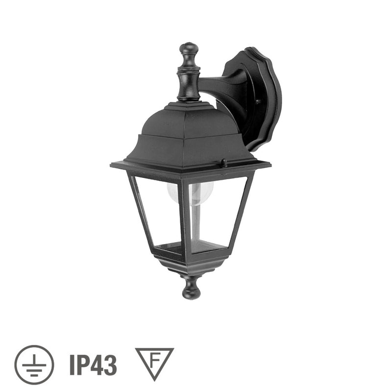 Farol jardín soporte alto negro