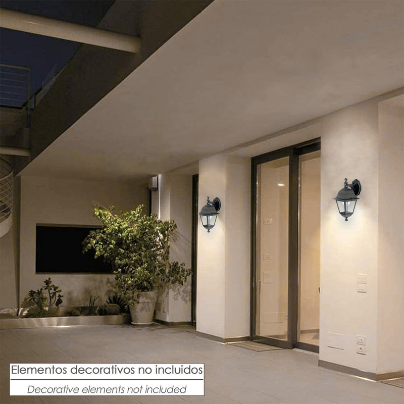 Farol jardín soporte alto negro