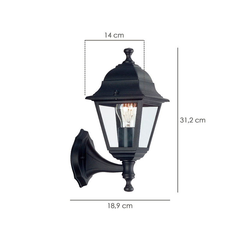 Farol jardín soporte bajo negro