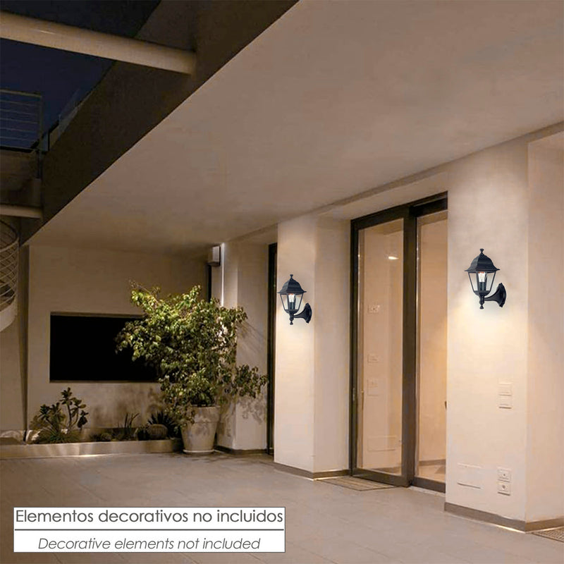 Farol jardín soporte bajo negro