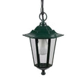 Farol jardín hexagonal verde suspendido