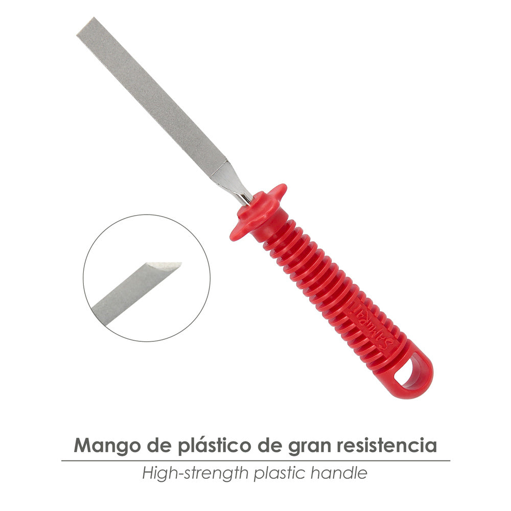 Half-round diamond samurai file