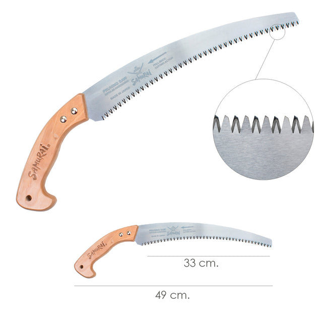 Serrucho samurai curvo mango madera   330 mm
