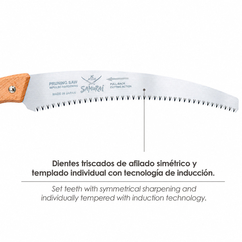 Curved Samurai Saw, wooden handle, 330 mm