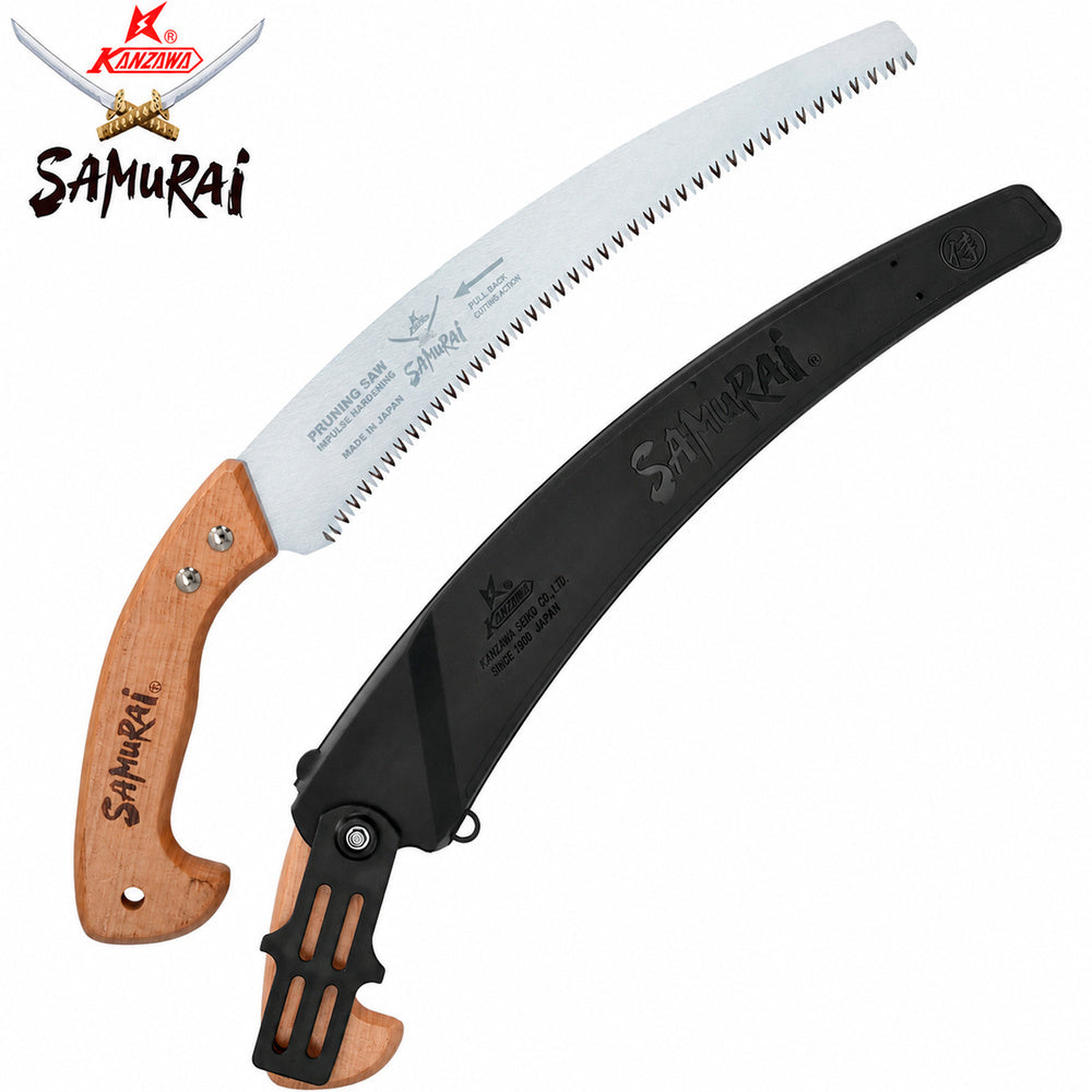 Curved Samurai Saw, wooden handle, 330 mm