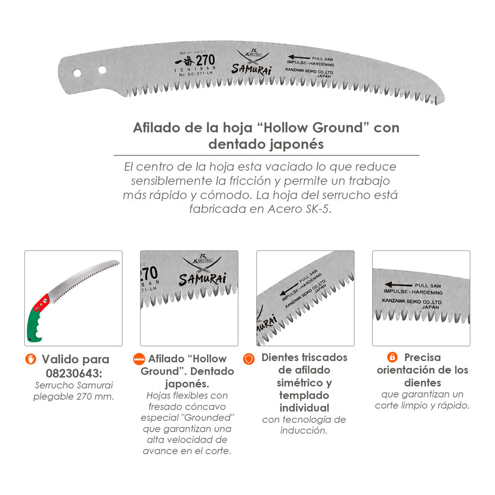 Replacement blade samurai saw gc 270 mm