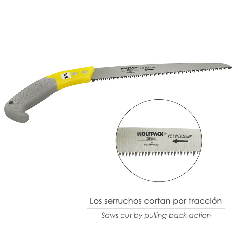 Serrucho podar recto mango TPR 270 mm. con funda