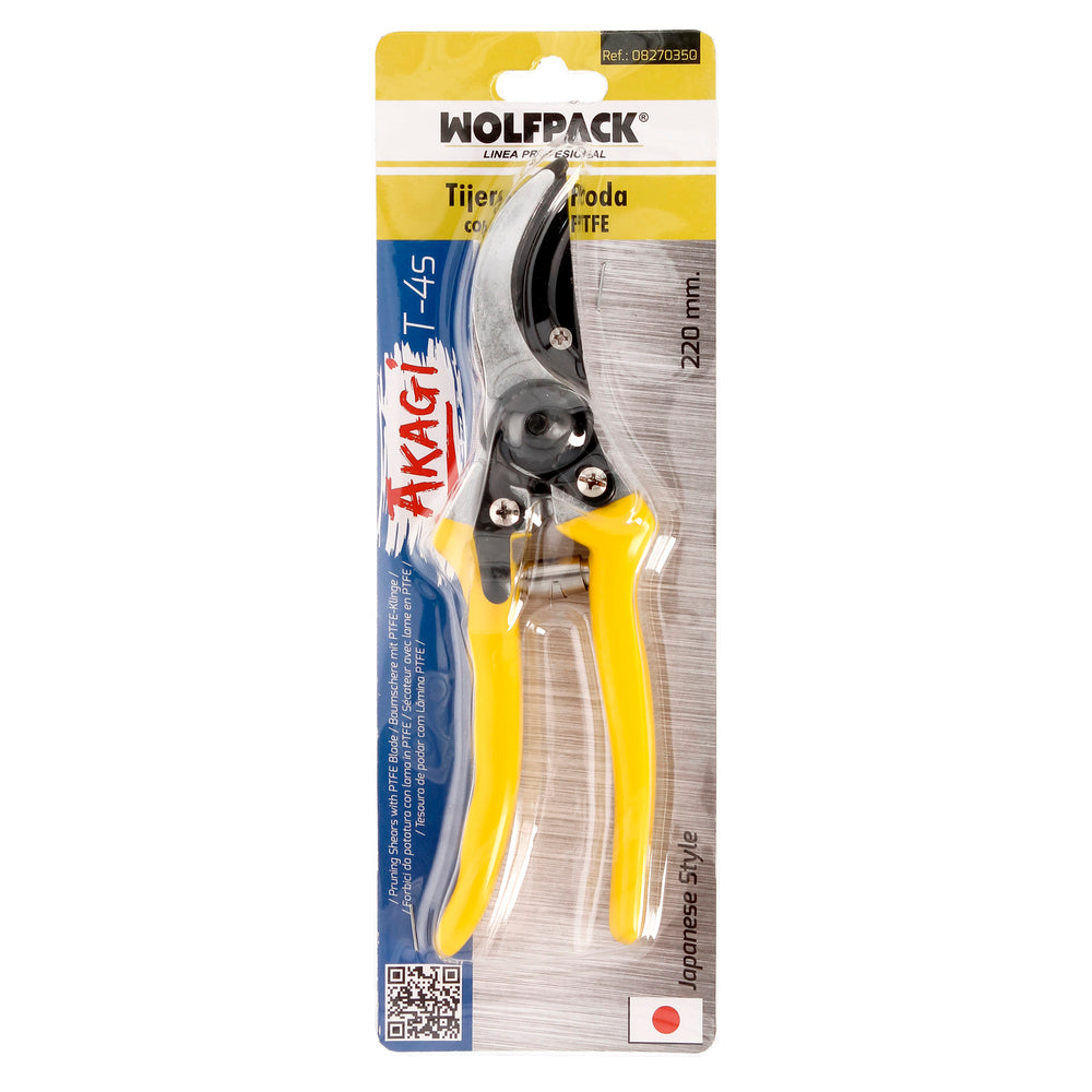 Tijeras podar 1 mano japonesa akagi t-4s  220 mm mangos aluminio endurecido, hoja recubierta ptfe