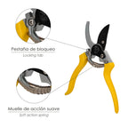 Tijeras podar 1 mano japonesa akagi t-8s  220 mm mangos aluminio endurecido, hoja recubierta ptfe