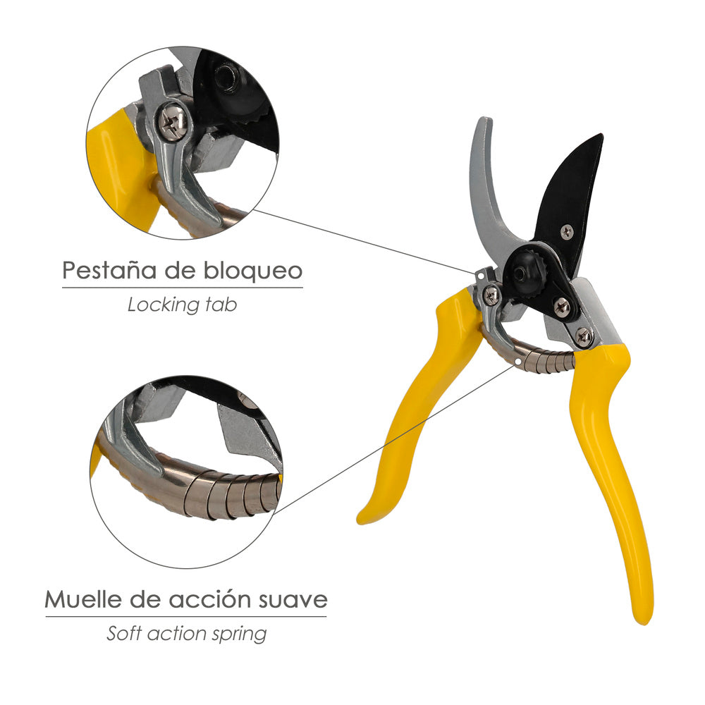 Tijeras podar 1 mano japonesa akagi t-8s  220 mm mangos aluminio endurecido, hoja recubierta ptfe
