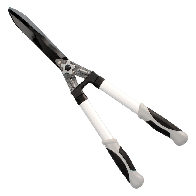 Tijeras podar setos 2 manos aluminio 63 cm. hojas acero antiadherente, mango TPR, ajuste corte