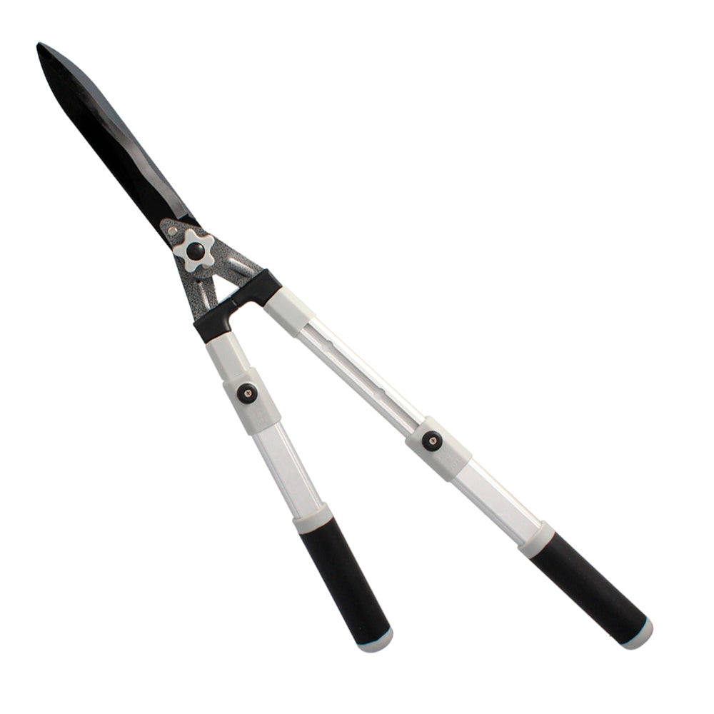 Tijeras podar setos 2 manos aluminio telescópicas, hojas acero antiadherente, mango tpr, ajuste corte,