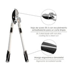 Tijeras podar 2 manos yunque. Telescópica de 68 a 95 cm mango aluminio multiplicador fuerza, corte ø 35 mm empuñadura tpr