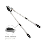 Tijeras podar 2 manos yunque. Telescópica de 68 a 95 cm mango aluminio multiplicador fuerza, corte ø 35 mm empuñadura tpr