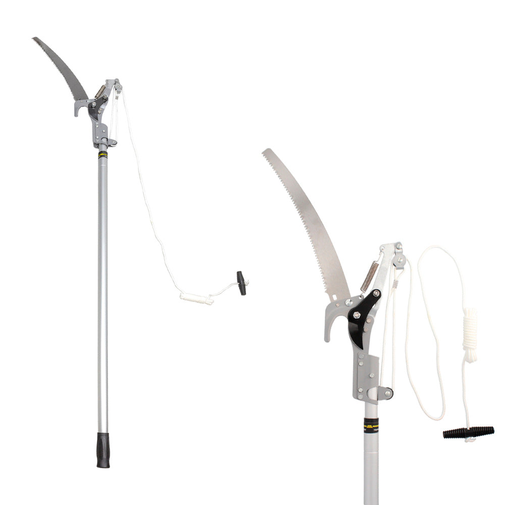 Branch cutter with saw, aluminum handle, extendable from 1.8 to 2.8 meters