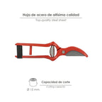Tijeras vendimiar forjada curva  1 mano 18 cm
