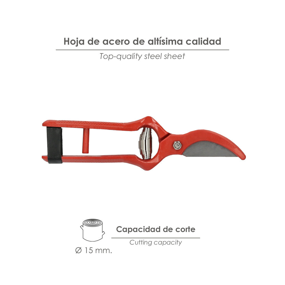 Tesoura de colheita curva forjada, 1 mão, 18 cm