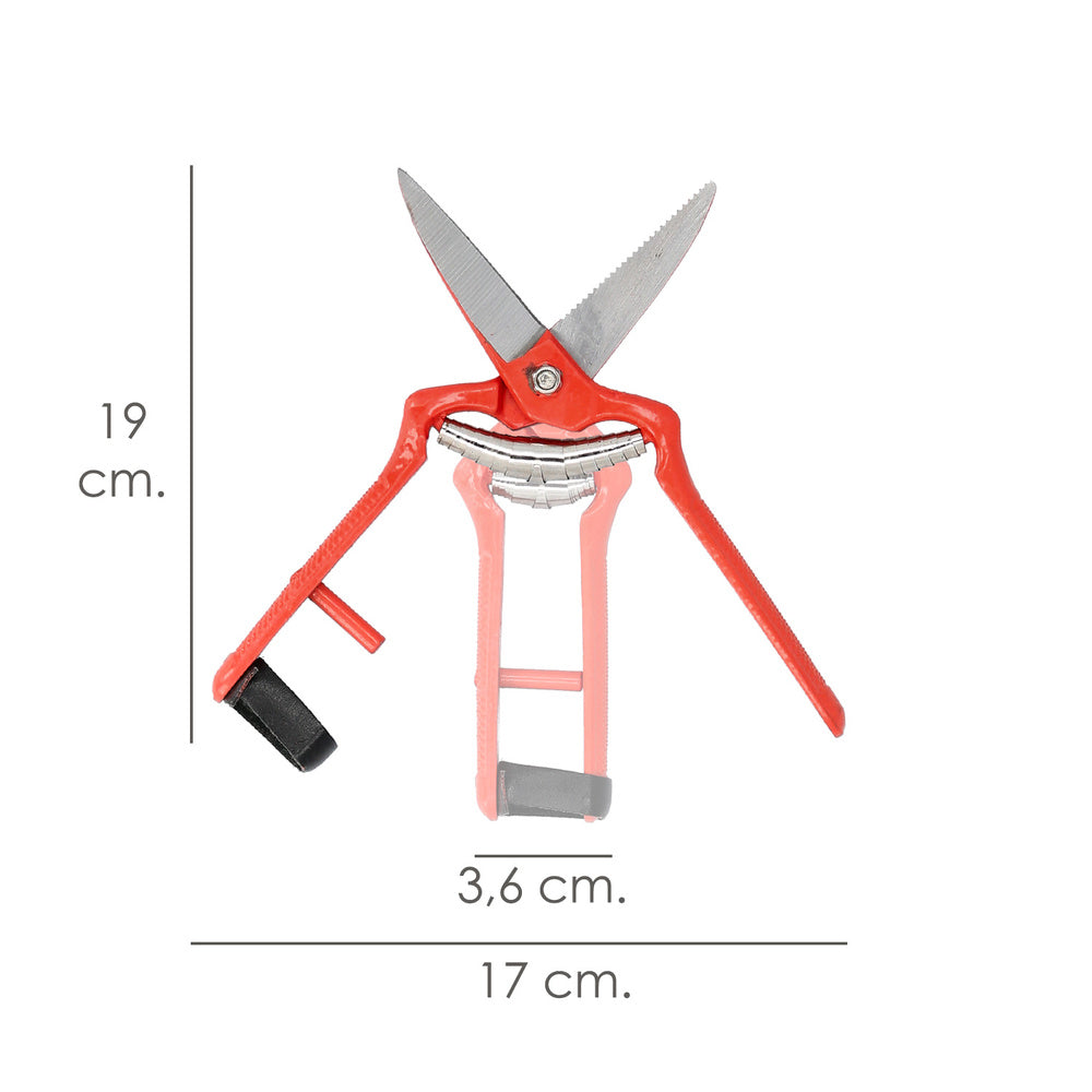 Tesoura de colheita reta forjada, 1 mão, 19 cm