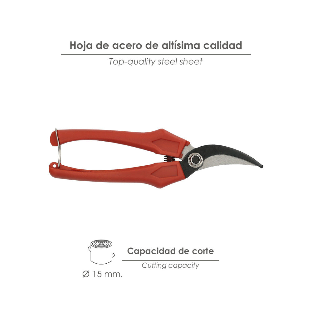 Tijeras vendimiar curva 1 mano   p20/18 cm