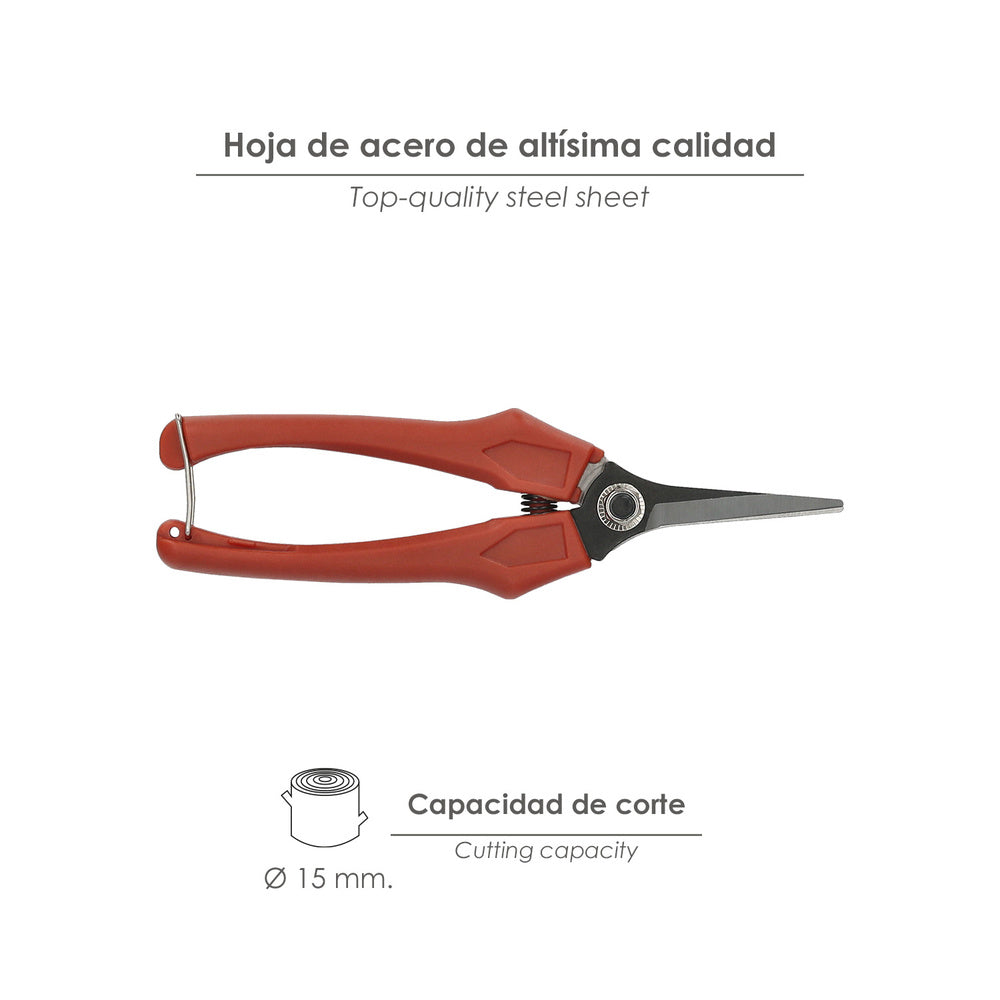Grape harvesting scissors, straight, single-handed, P10/18 cm