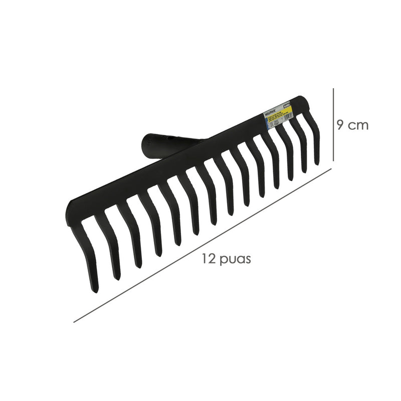 Rastrillo sin mango 5 mm. 12 puas agrícola