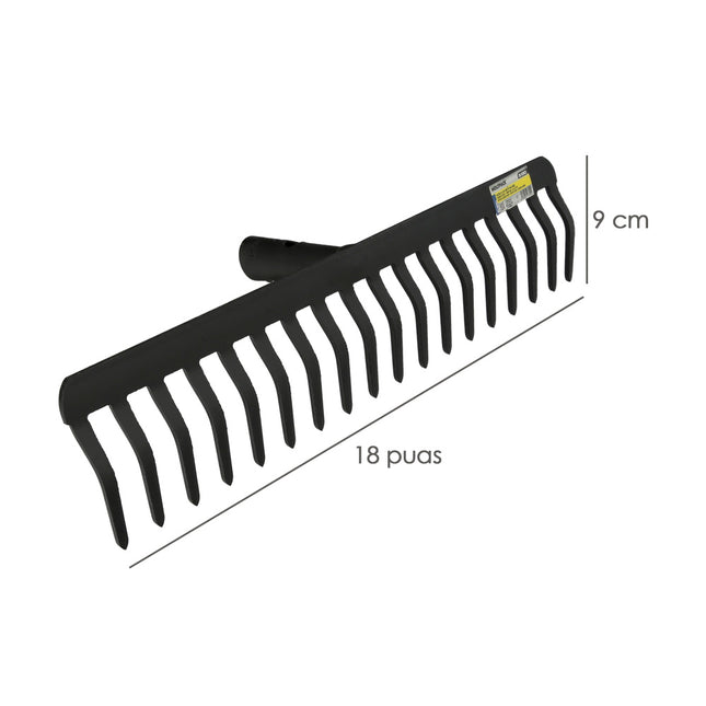Rastrillo sin mango 18 puas de 5 mm. uso  agricola